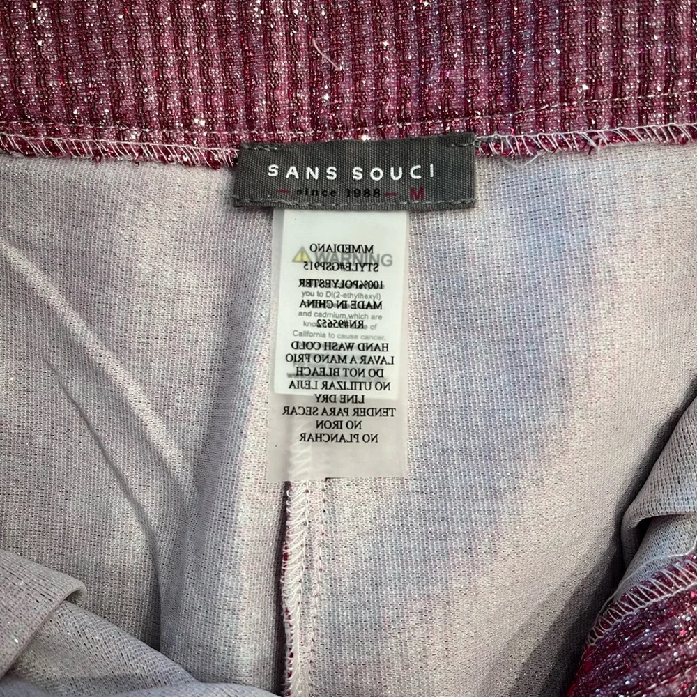 NWT Sans Souci Pink Sparkle Glitter Suit Set Blazer Pants Party NYE Medium